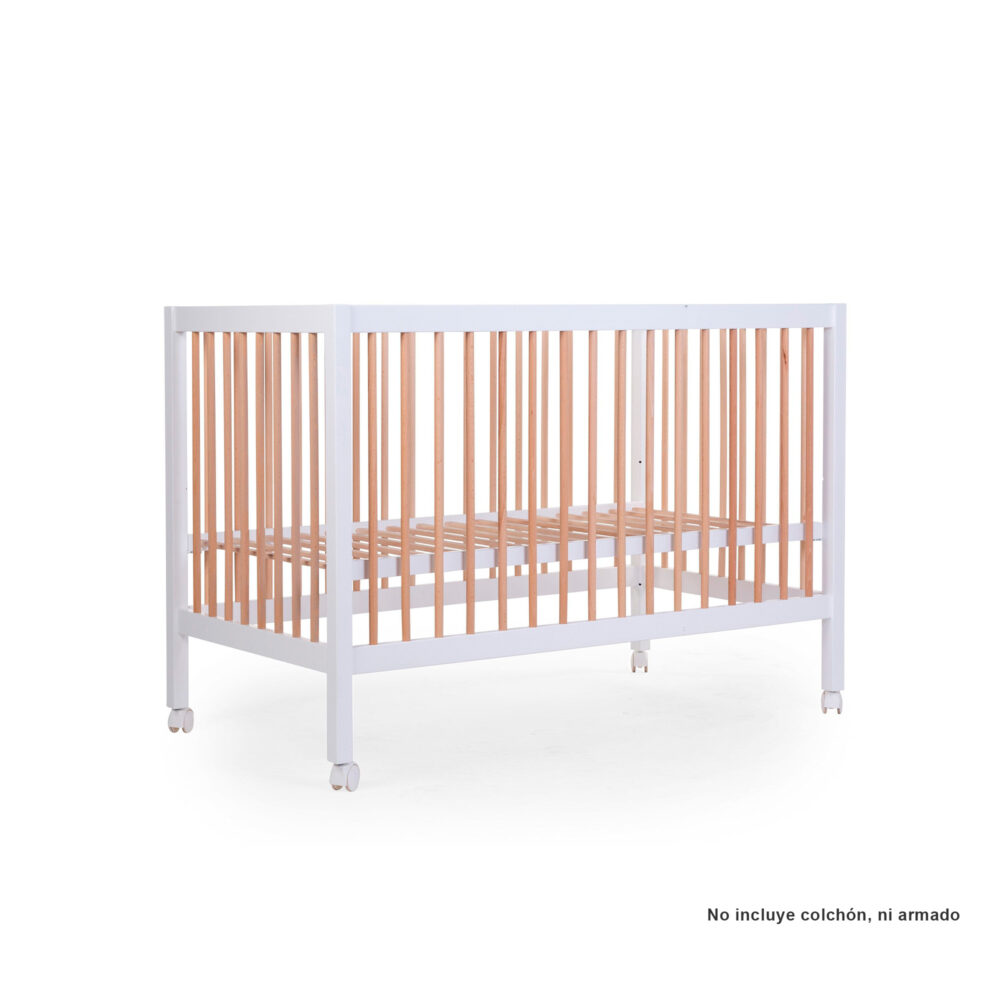 CUNA MODELO COT 97 PARA BEBÉS DE 0 A 24 MESES DE 120 X 60 CM COLOR BLANCO/NATURAL CHILDHOME