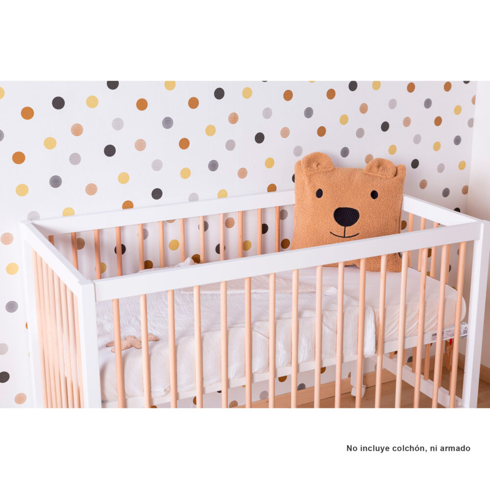 CUNA MODELO COT 97 PARA BEBÉS DE 0 A 24 MESES DE 120 X 60 CM COLOR BLANCO/NATURAL CHILDHOME