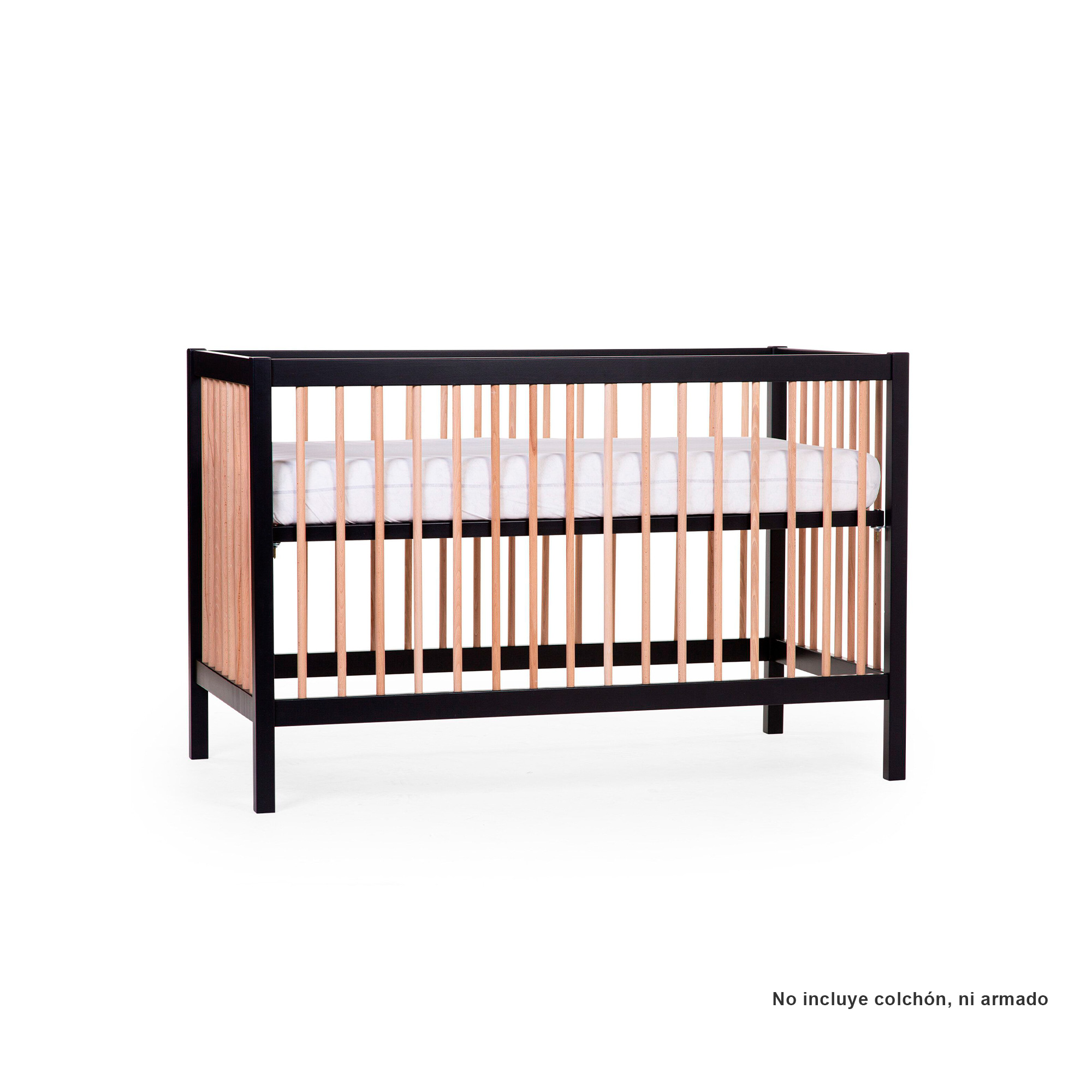 CUNA MODELO PA97 PARA BEBÉS DE 0 A 36 MESES DE 95 X 75 CM COLOR NEGRO/NATURAL CHILDHOME