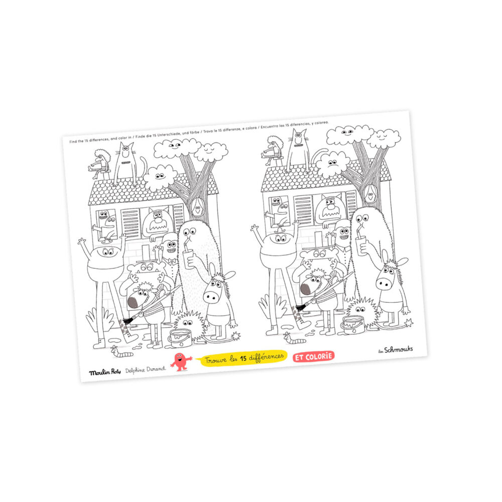 INDIVIDUALES PARA COLOREAR SURTIDO DE 40 HOJAS COLECCIÓN LES LES SCHMOUKS