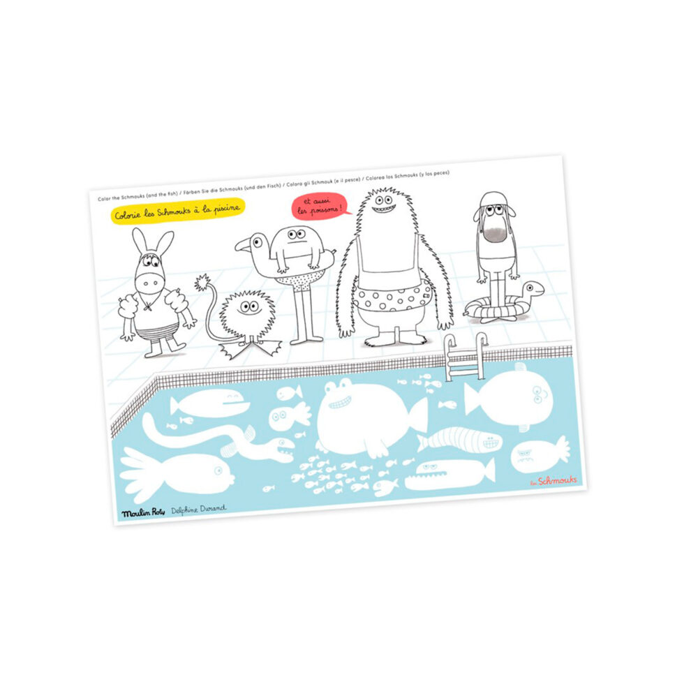 INDIVIDUALES PARA COLOREAR SURTIDO DE 40 HOJAS COLECCIÓN LES LES SCHMOUKS