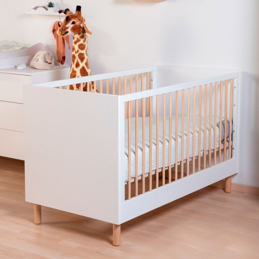 CUNA + SOMIER MODELO WONDER WHITE 140 X 70 CM CHILDHOME