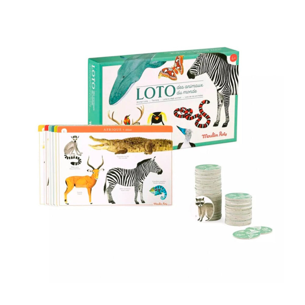 JUEGO DE LOTO DE ANIMALES COLECCIÓN TOUT AUTOUR DU MONDE