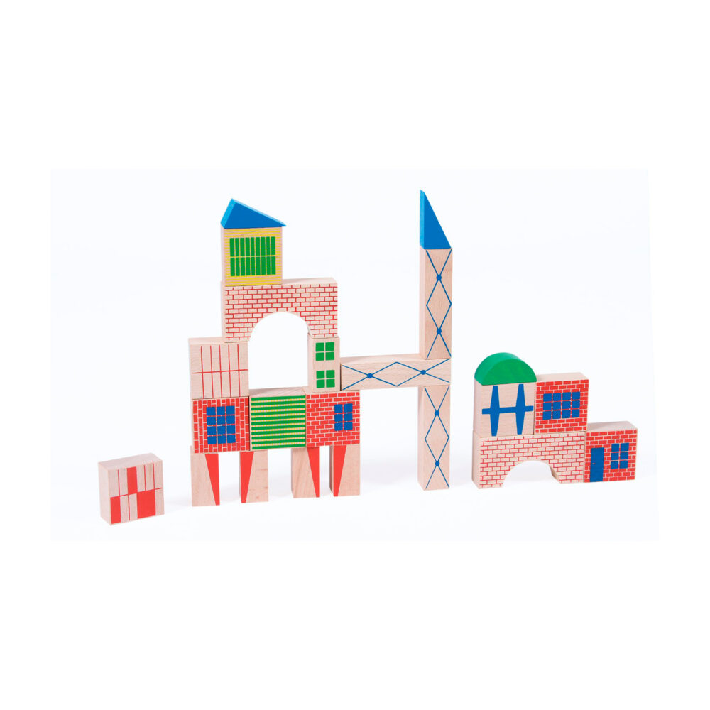 JUEGO DE CONSTRUCCIÓN DE MADERA EN LA CIUDAD POR MOULIN ROTY