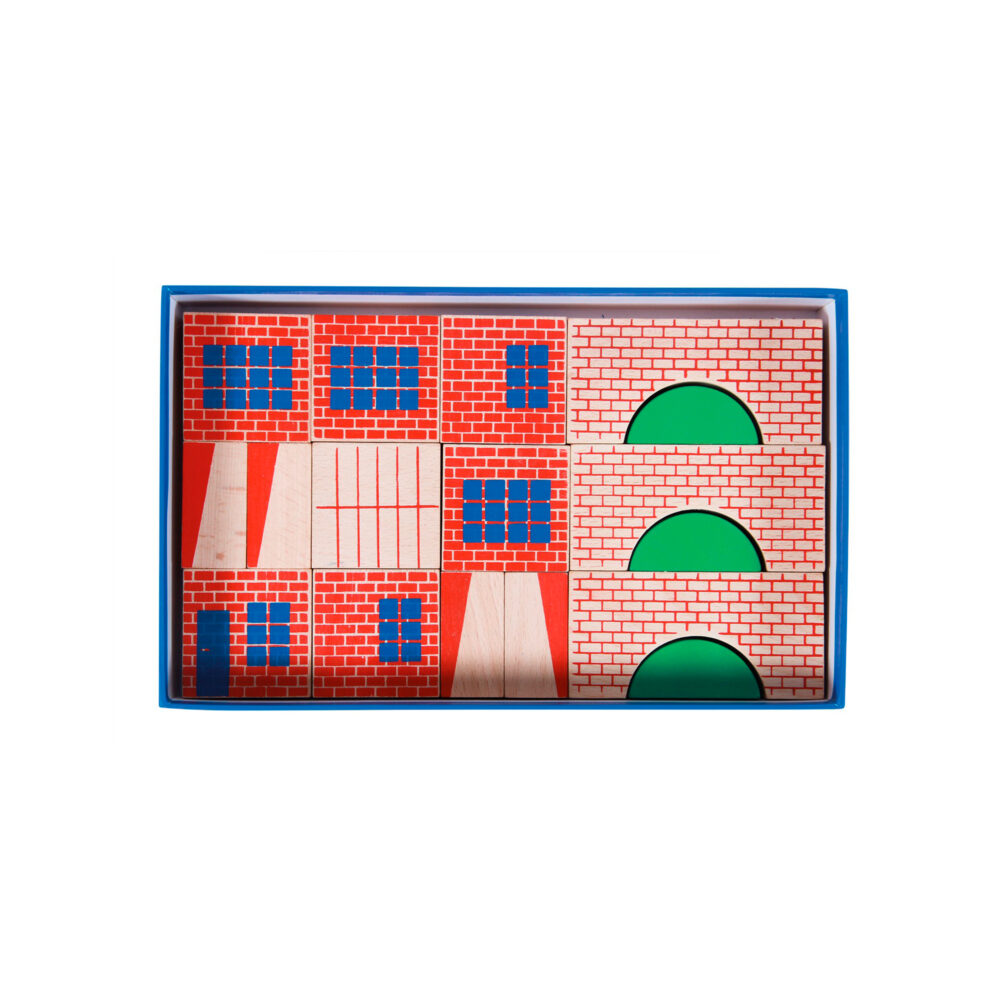 JUEGO DE CONSTRUCCIÓN DE MADERA EN LA CIUDAD POR MOULIN ROTY