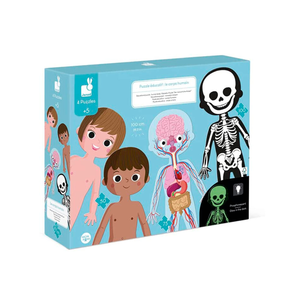 ROMPECABEZA EDUCATIVO DEL CUERPO HUMANO DE 50, 75 Y 100 PIEZAS JANOD