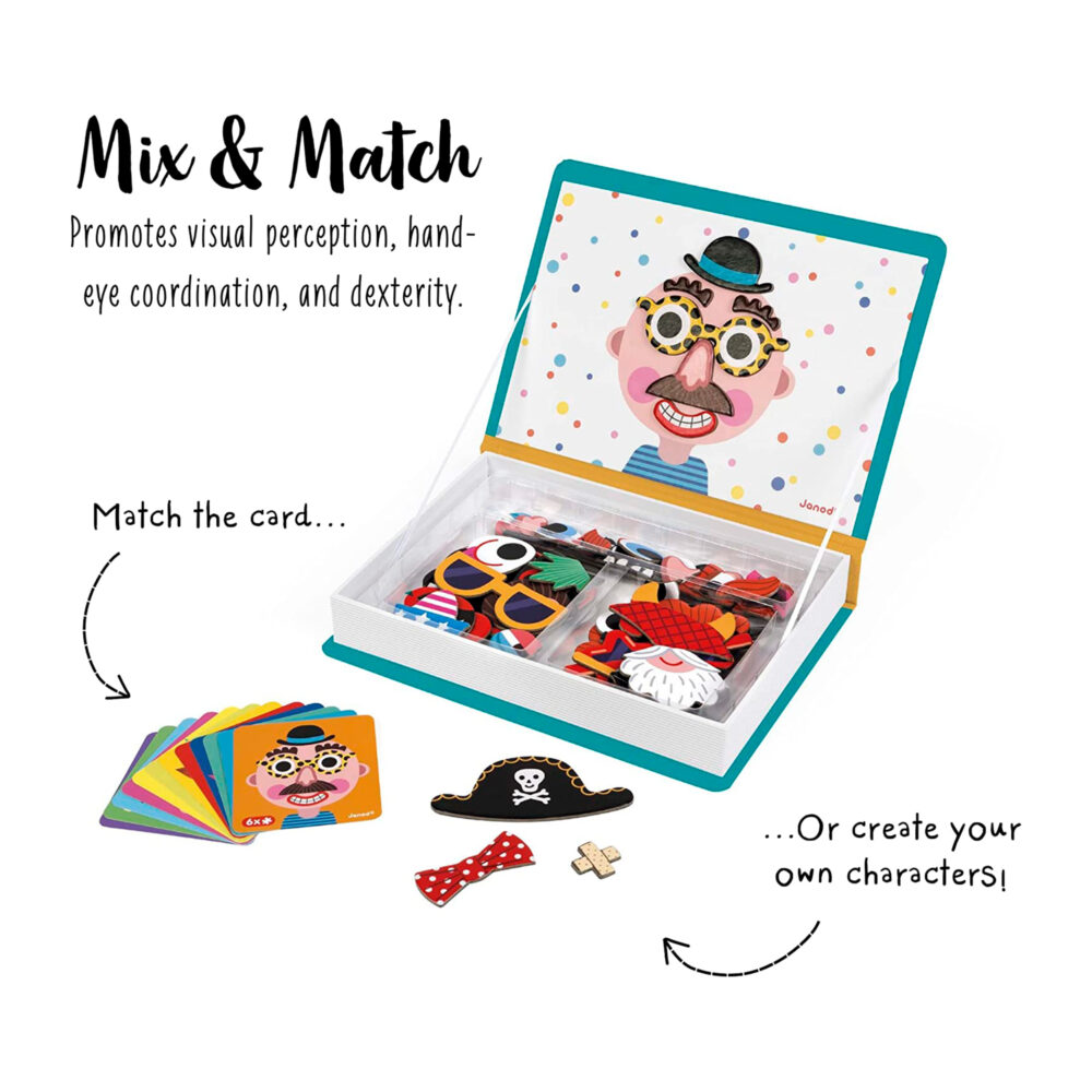 LIBRO MAGNÉTICO CARAS LOCAS NIÑO JANOD