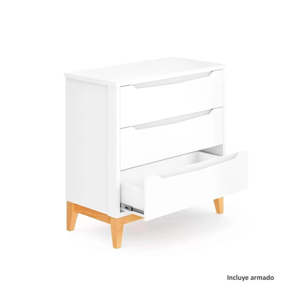 Cómoda de 3 cajones Mod. Amor Perfecto de 91 x 91 x 45 cm - DIVICAR