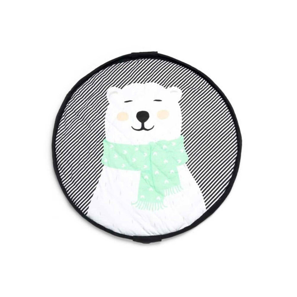 BOLSO Y ALFOMBRA ACOLCHADO PARA JUGUETES ALGODÓN JERSEY DE 1.20 CM PLAY & GO - OSO POLAR