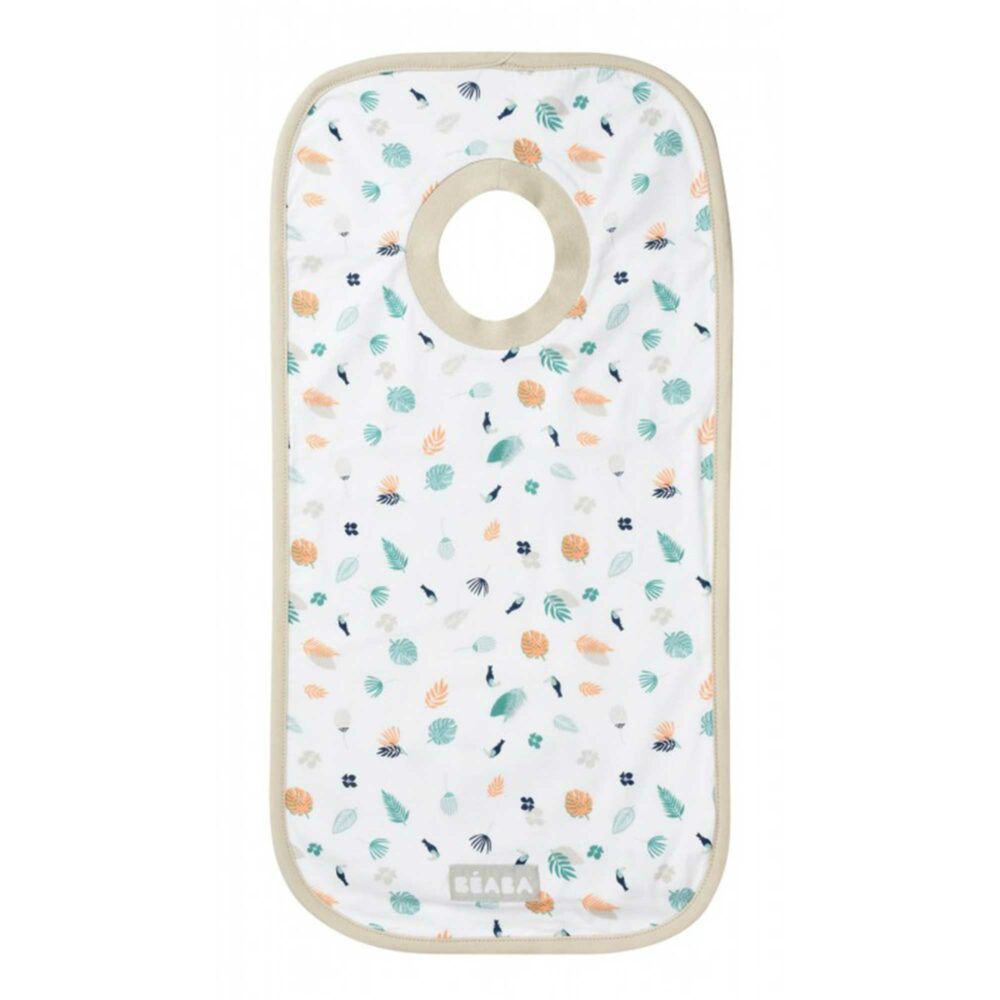BABERO DE ALGODÓN PARA BEBÉS DE 6 MESES BEABA - BLANCO TROPICAL