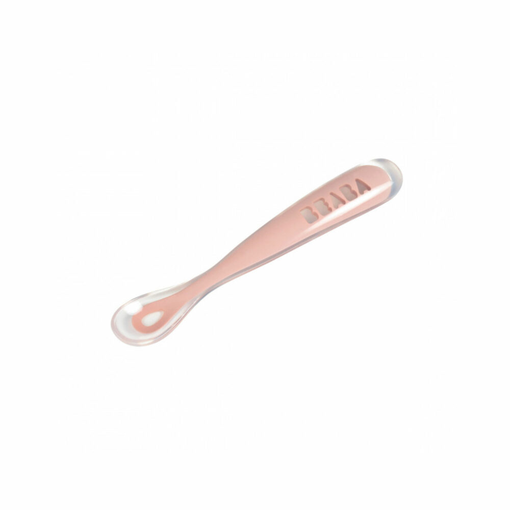 CUCHARA DE SILICONA 1ERA ETAPA DE 6 MESES BEABA - CUCHARA ROSADO BEABA