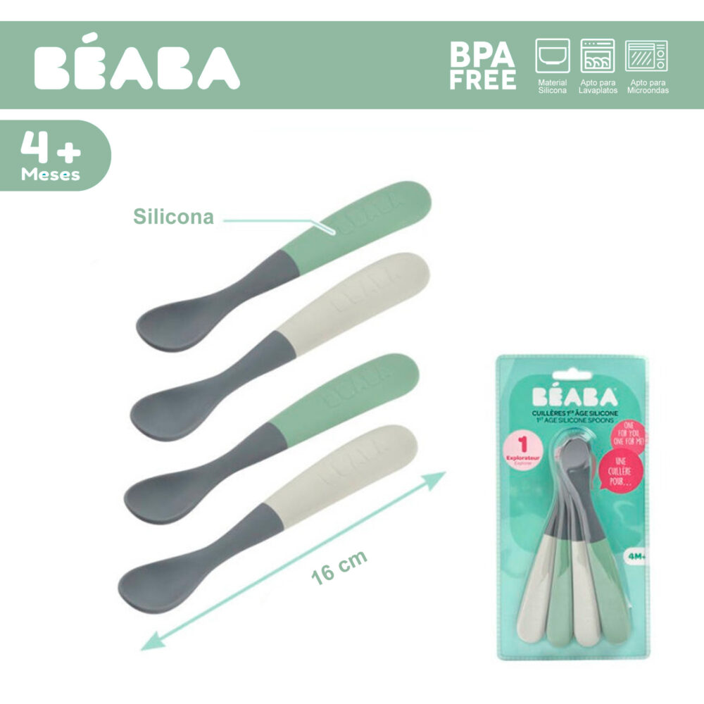 SET DE 4 CUCHARAS DE SILICONA 1ERA ETAPA BEABA