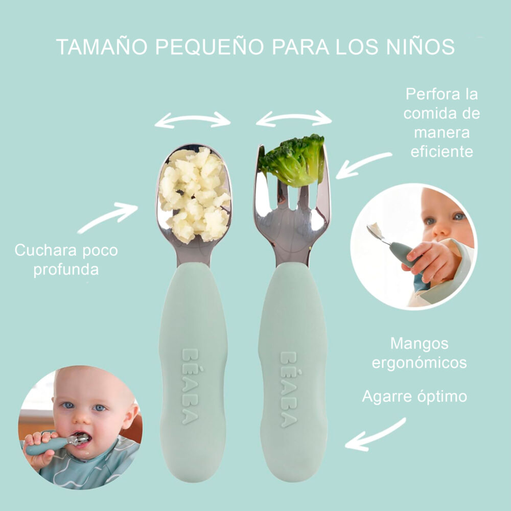 SET DE 2 PRE CUBIERTOS ACERO INOXIDABLE BEABA