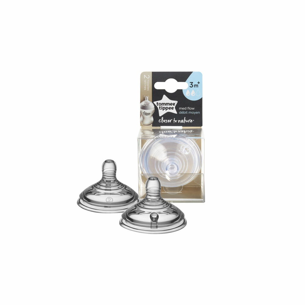 SET DE 2 TETINAS FLUJO MEDIO PARA BIBERÓN ANTICÓLICOS TOMMEE TIPPEE