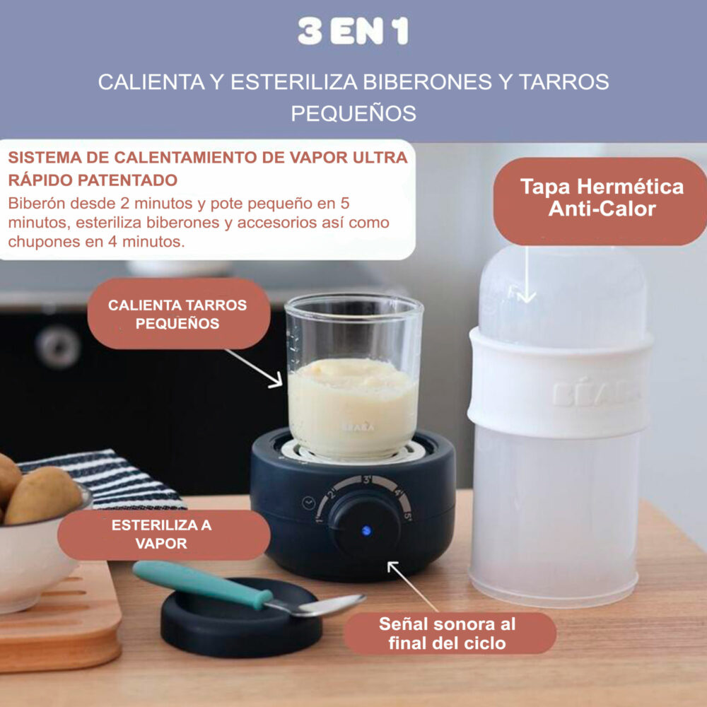 CALENTADOR DE BIBERONES ELÉCTRICO BABYMILK NIGHT-BLUE BEABA