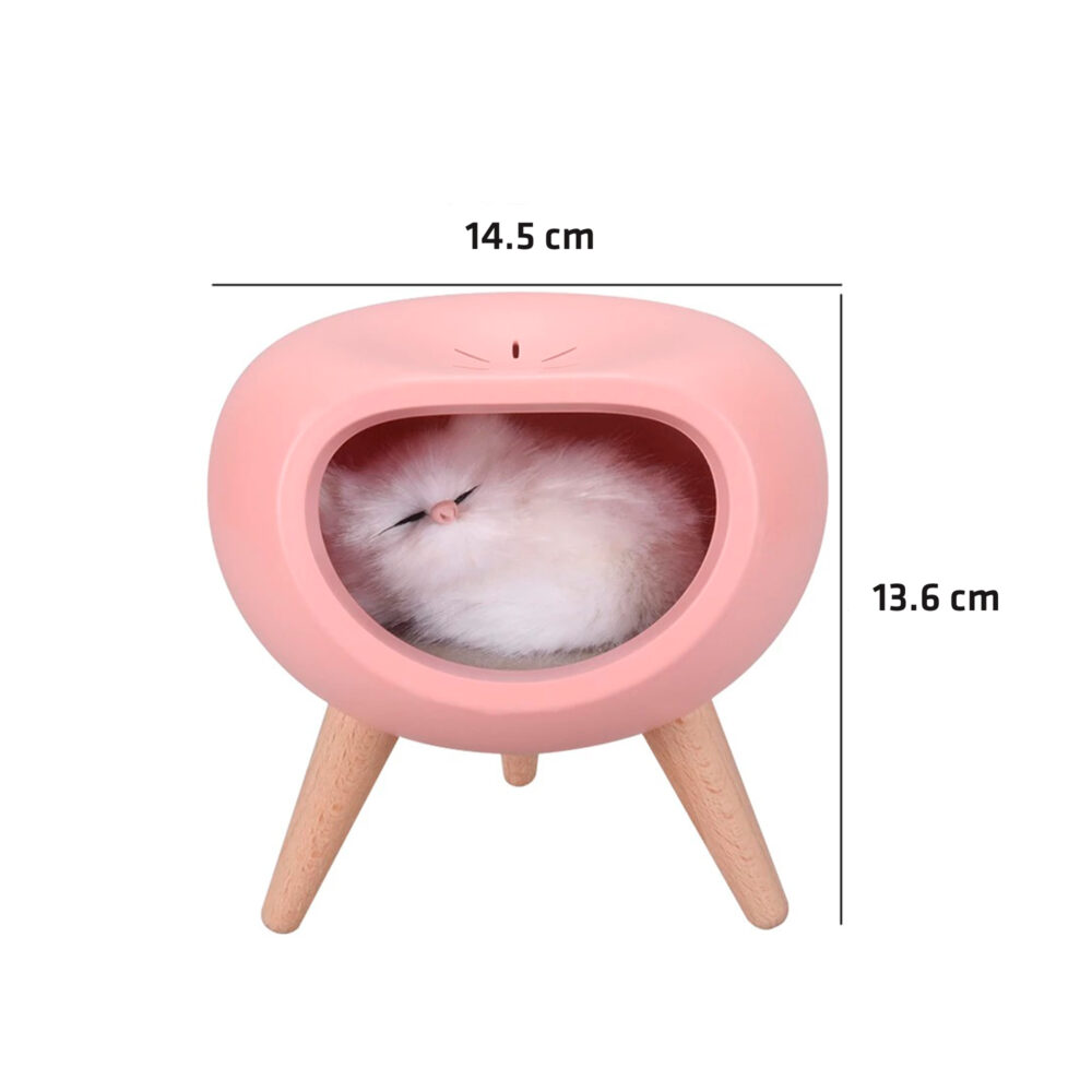 LÁMPARA LED CAT HOUSE MOOD LIGHT COLOR ROSADO IMAGEN CASA