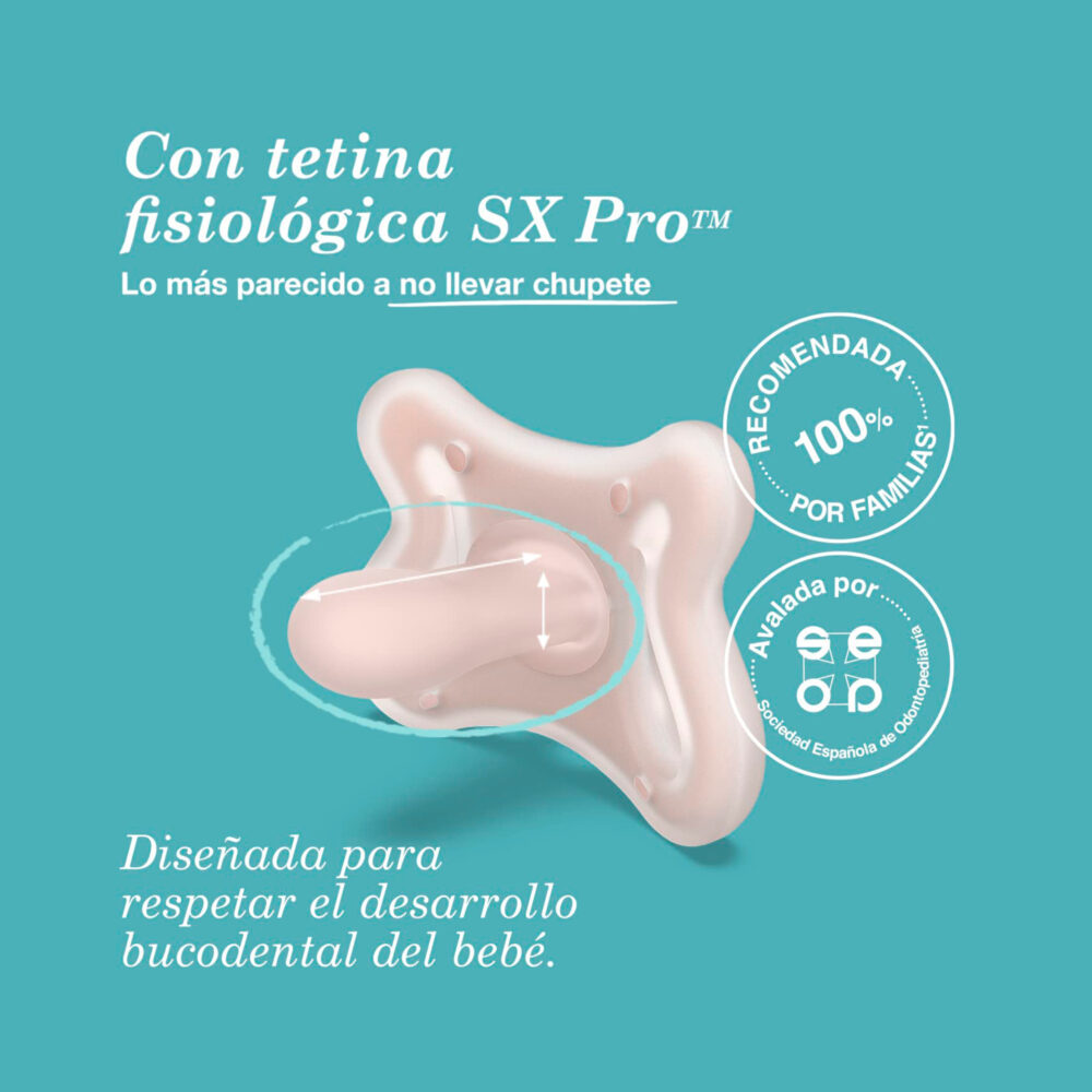 CHUPÓN CON TETINA FISIOLÓGICA SX PRO DE SILICONA PARA -2-2 MESES/BEBÉS PREMATUROS SUAVINEX
