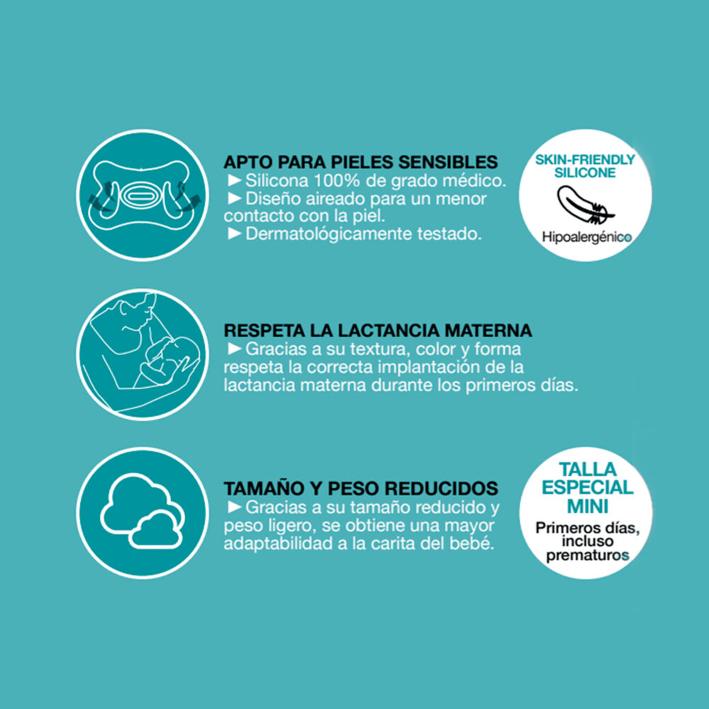 CHUPÓN CON TETINA FISIOLÓGICA SX PRO DE SILICONA PARA -2-2 MESES/BEBÉS PREMATUROS SUAVINEX