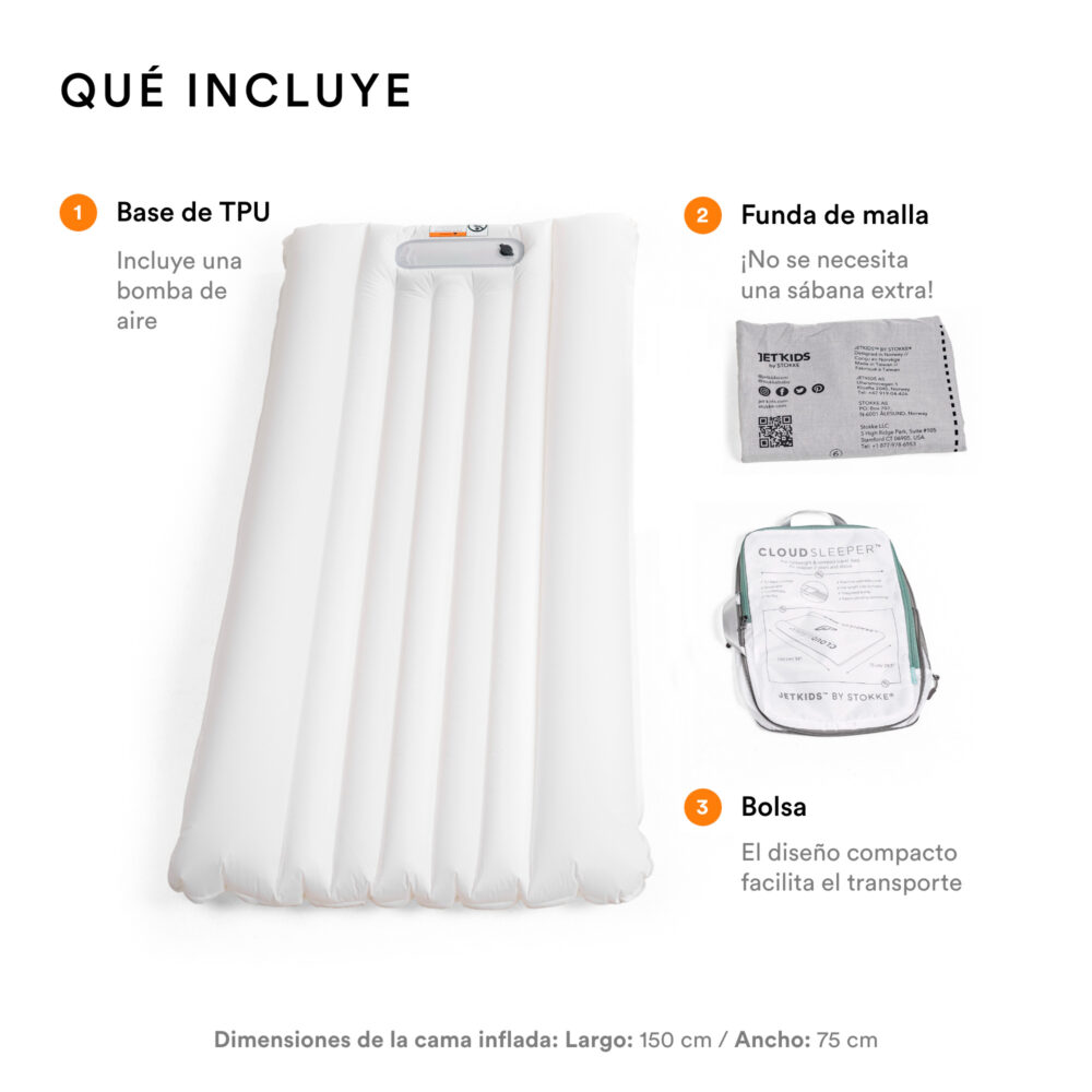CAMA INFLABLE PARA NIÑOS CLOUDSLEEPER JETKIDS BLANCO STOKKE