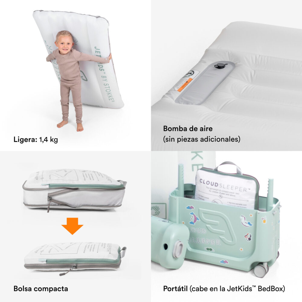 CAMA INFLABLE PARA NIÑOS CLOUDSLEEPER JETKIDS BLANCO STOKKE