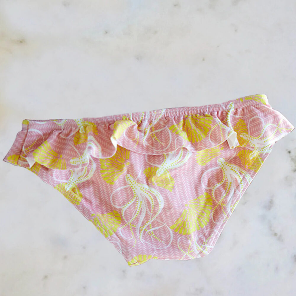 CULETÍN DE BAÑO DE NIÑA BEBÉ CONCHAS PINK DE 12 A 18 MESES TINYTEO