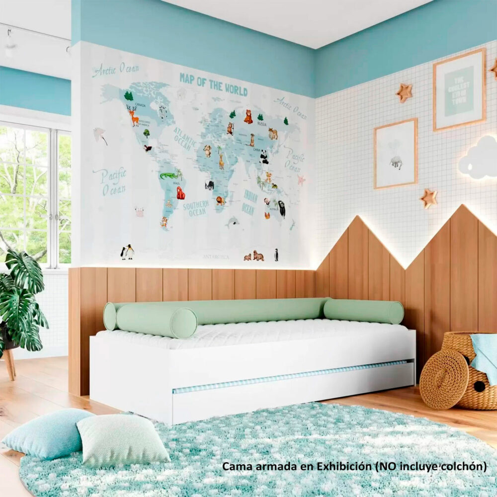 CAMA MODELO MONTESSORIANA 161 X 195 X 96 CM COLOR BLANCO DIVICAR