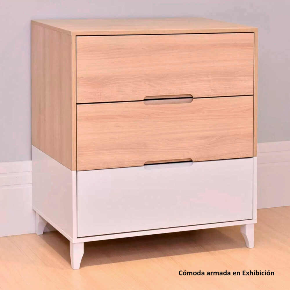 CÓMODA 3 CAJONES MODELO DENGO 87 X 75 X 45 CM DIVICAR