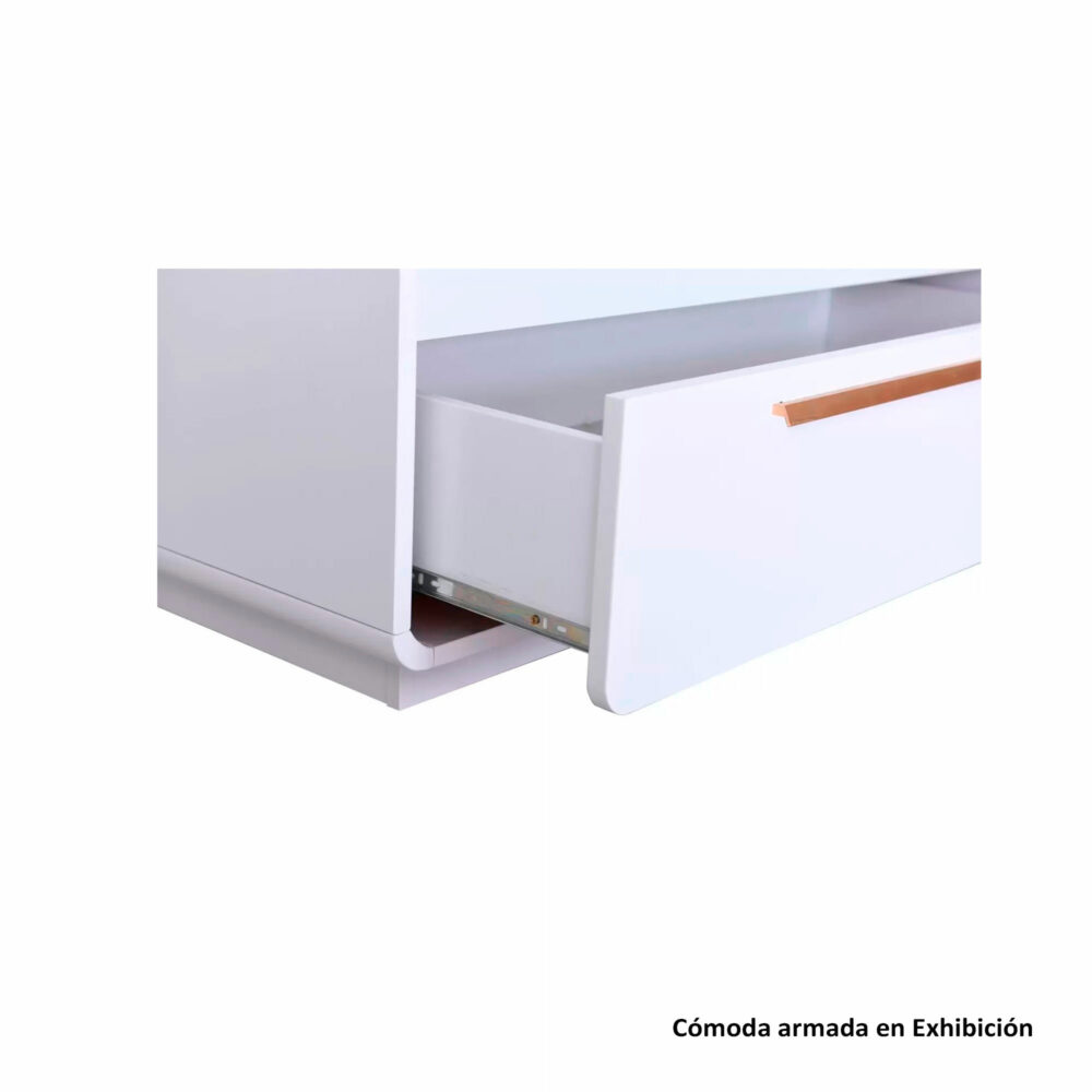 CÓMODA 3 CAJONES COLOR BLANCO MODELO WAVE 107 X 82 X 52 CM DIVICAR