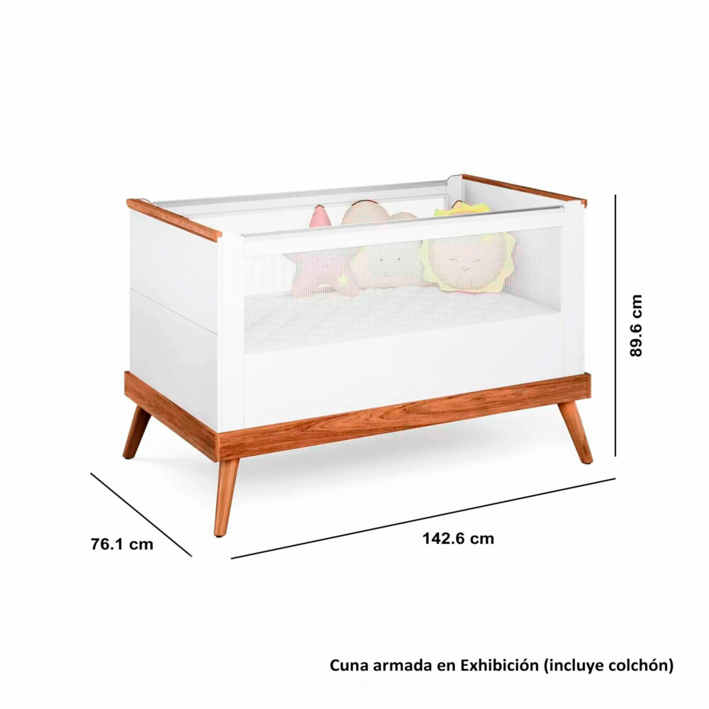 CUNA ANTI REFLUJO MODELO NINAR 142 X 76 CM COLOR BLANCO DIVICAR