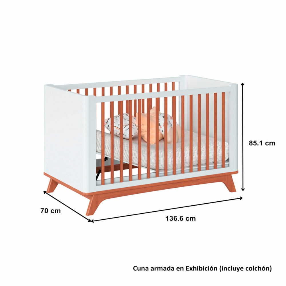 CUNA ANTI REFLUJO MODELO SAMBALELE 130 X 70 CM COLOR BLANCO DIVICAR