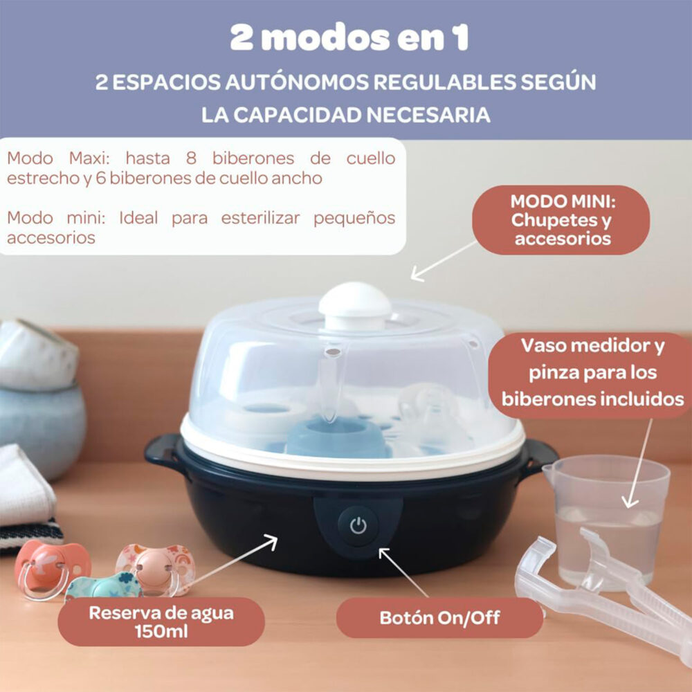 ESTERILIZADOR ELÉCTRICO PARA BIBERONES STERIL EXPRESS NIGHT BLUE BEABA