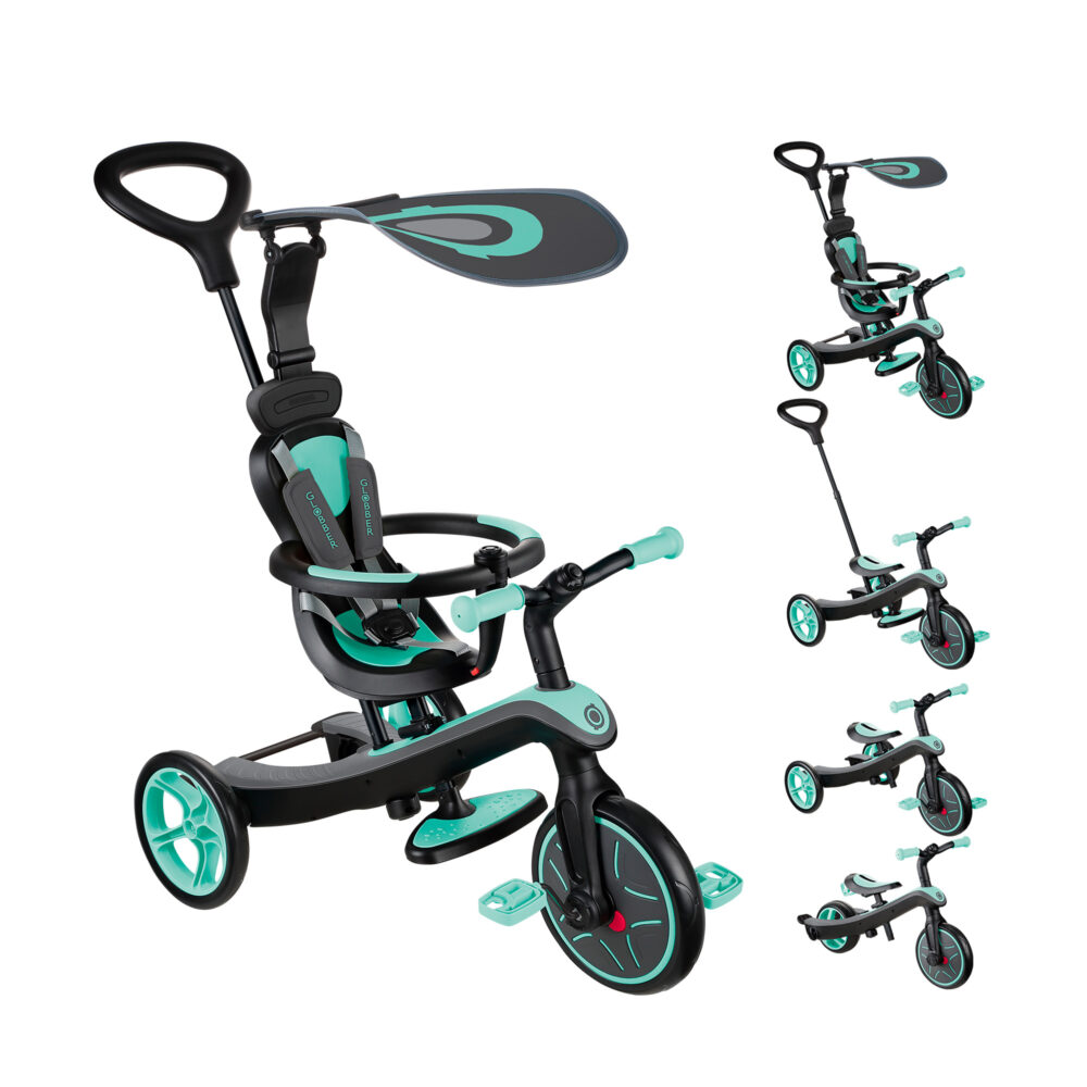TRICICLO 4 EN 1 MODELO EXPLORER TRIKE DE 10 MESES A 5 AÑOS GLOBBER