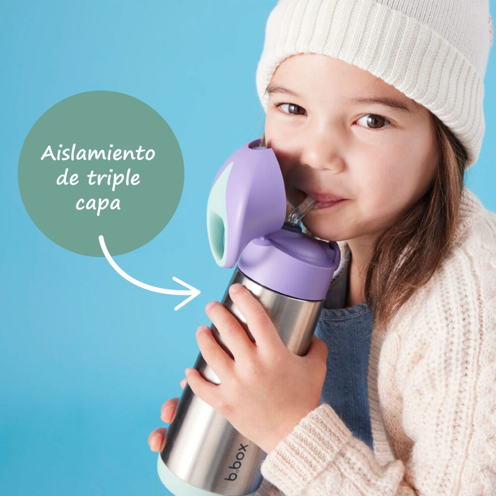 TOMATODO ISOTÉRMICO CON CAÑITA INSULATED BOTTLE 16 OZ / 500 ML B.BOX - MIDNIGHT