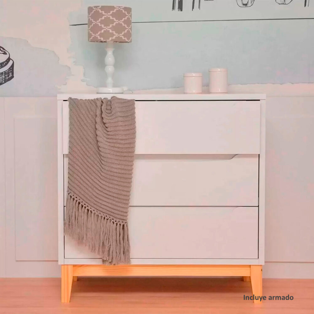 Cómoda de 3 cajones Mod. Amor Perfecto de 91 x 91 x 45 cm - DIVICAR