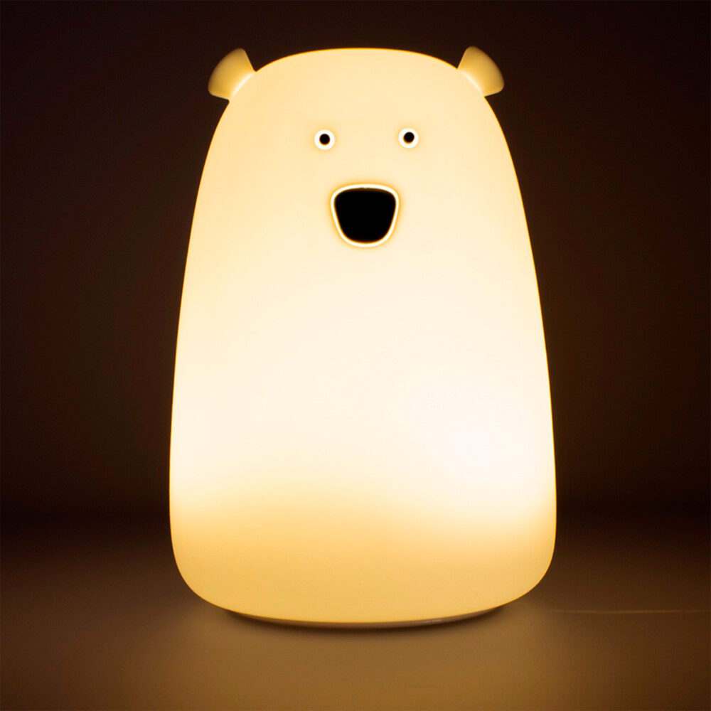 LÁMPARA LED DE SILICONA FORMA DE OSO BLANCO IMAGEN CASA