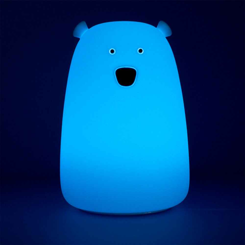 LÁMPARA LED DE SILICONA FORMA DE OSO BLANCO IMAGEN CASA