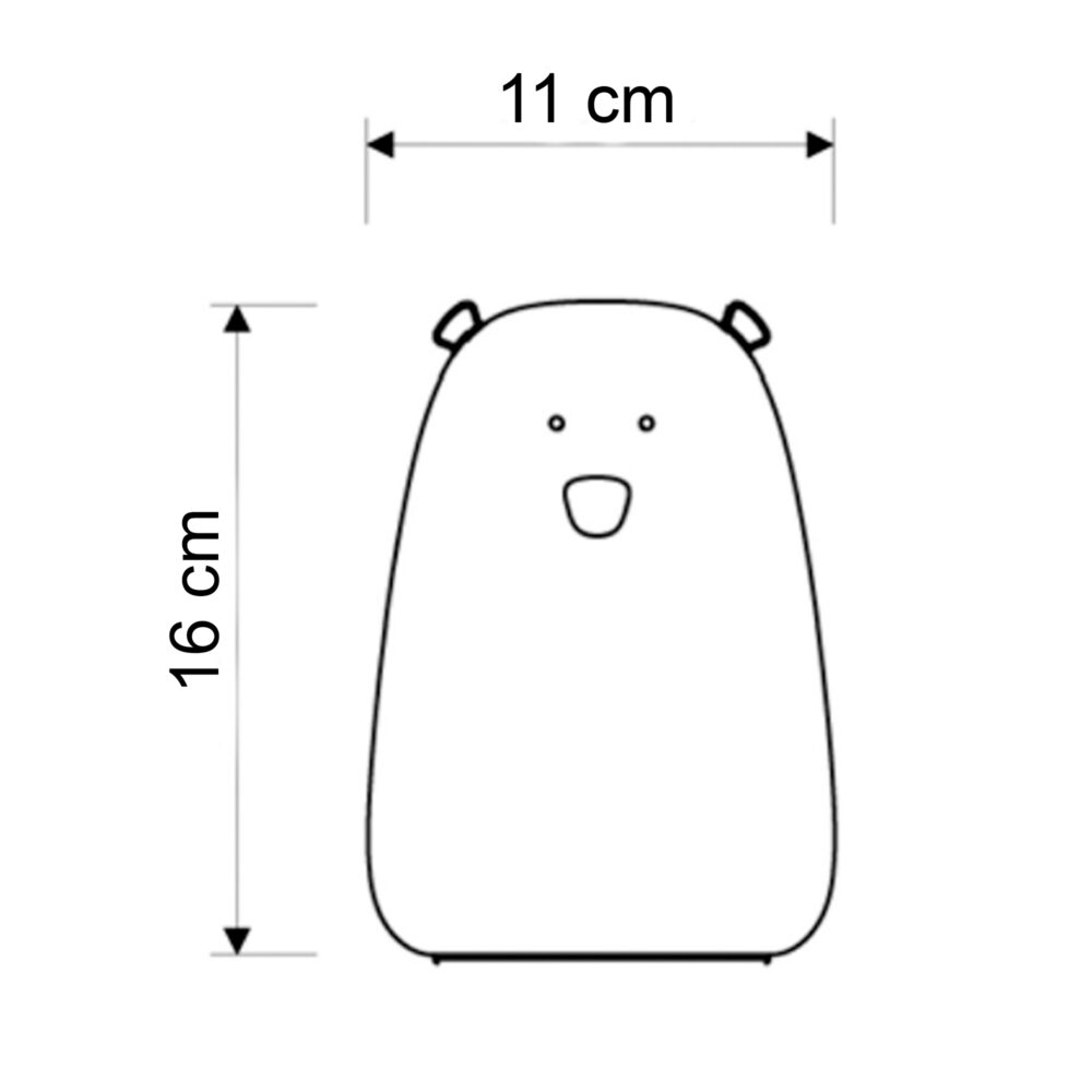LÁMPARA LED DE SILICONA FORMA DE OSO BLANCO IMAGEN CASA