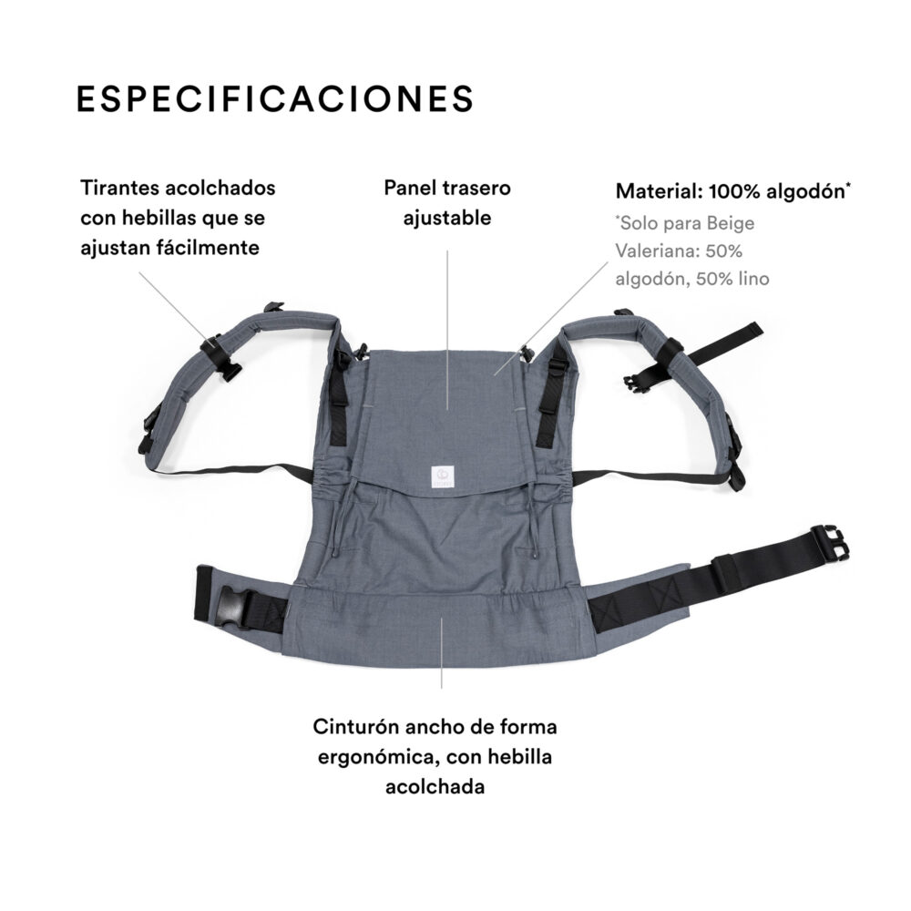 PORTABEBÉS LIMAS CARRIER FLEX FRONTAL Y DORSAL STOKKE - LIMAS CARRIER FLEX VALERIAN BEIGE