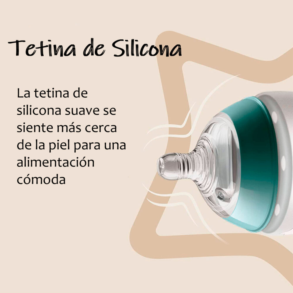 SET DE 2 BIBERONES DE SILICONA ANTICÓLICOS DE 5 ONZAS NATURAL STAR TOMMEE TIPPEE