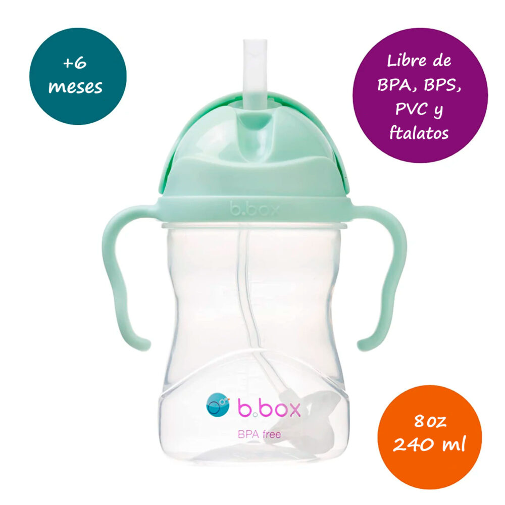 VASO CON ASAS Y CAÑITA MODELO SIPPY CUP 8 OZ / 240 ML B.BOX