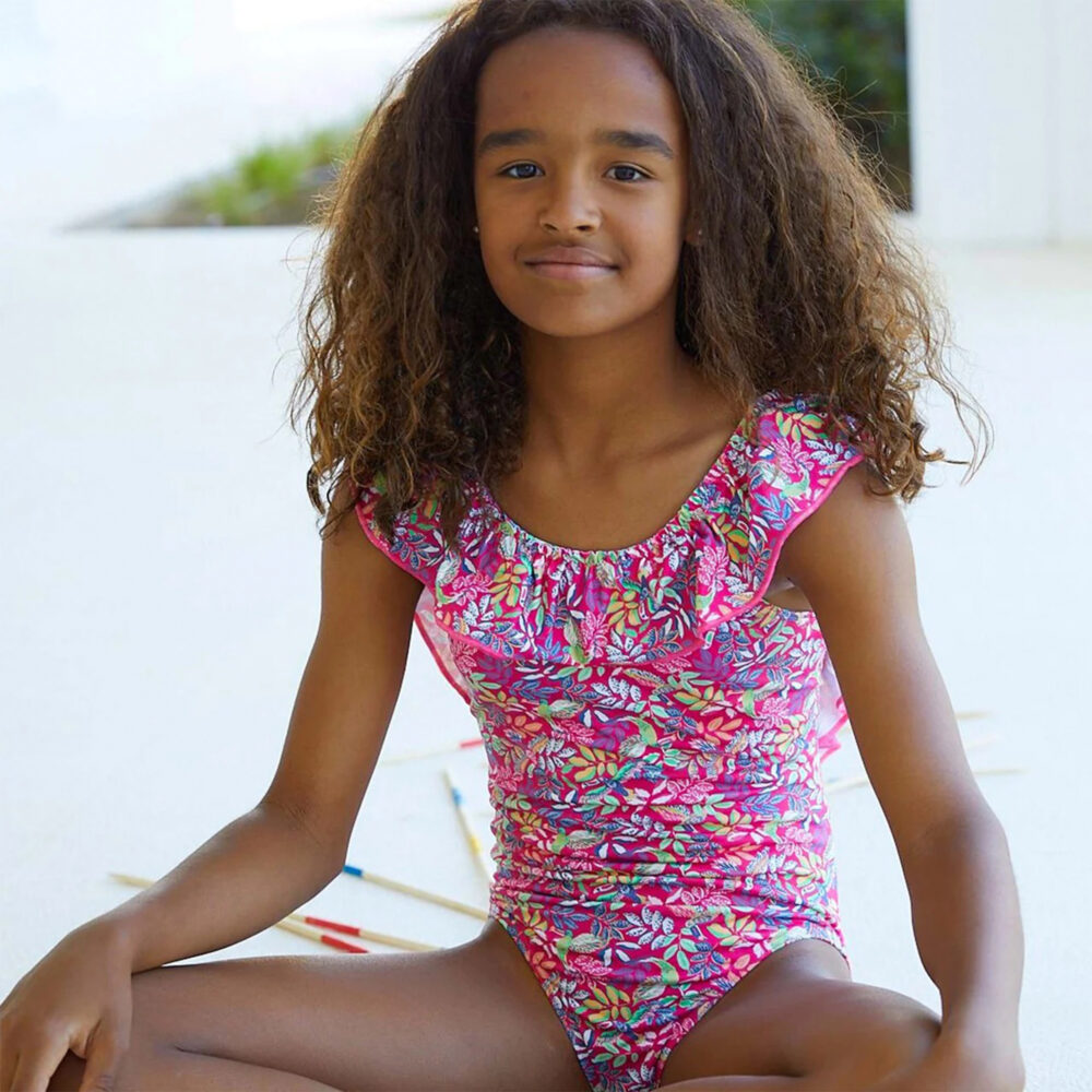 ROPA DE BAÑO PARA NIÑA ESTAMPADO TOUCAN RED TINYTEO