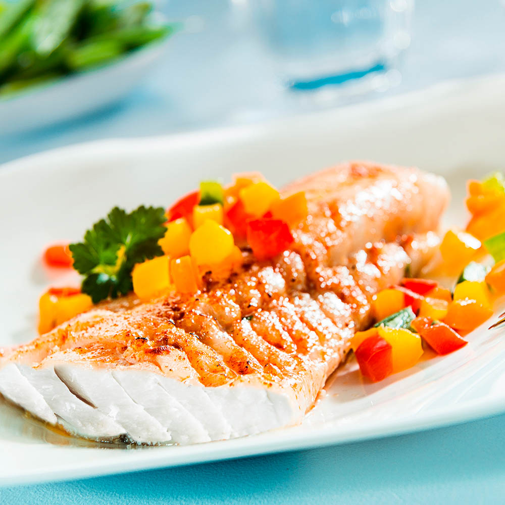 Pescado al vapor con verduras