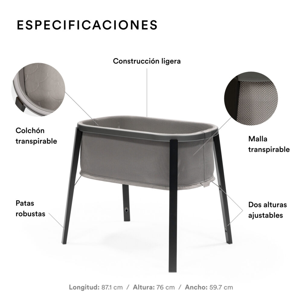MINI CUNA MODELO SNOOZI PARA BEBÉS DE 0 A 9 MESES STOKKE