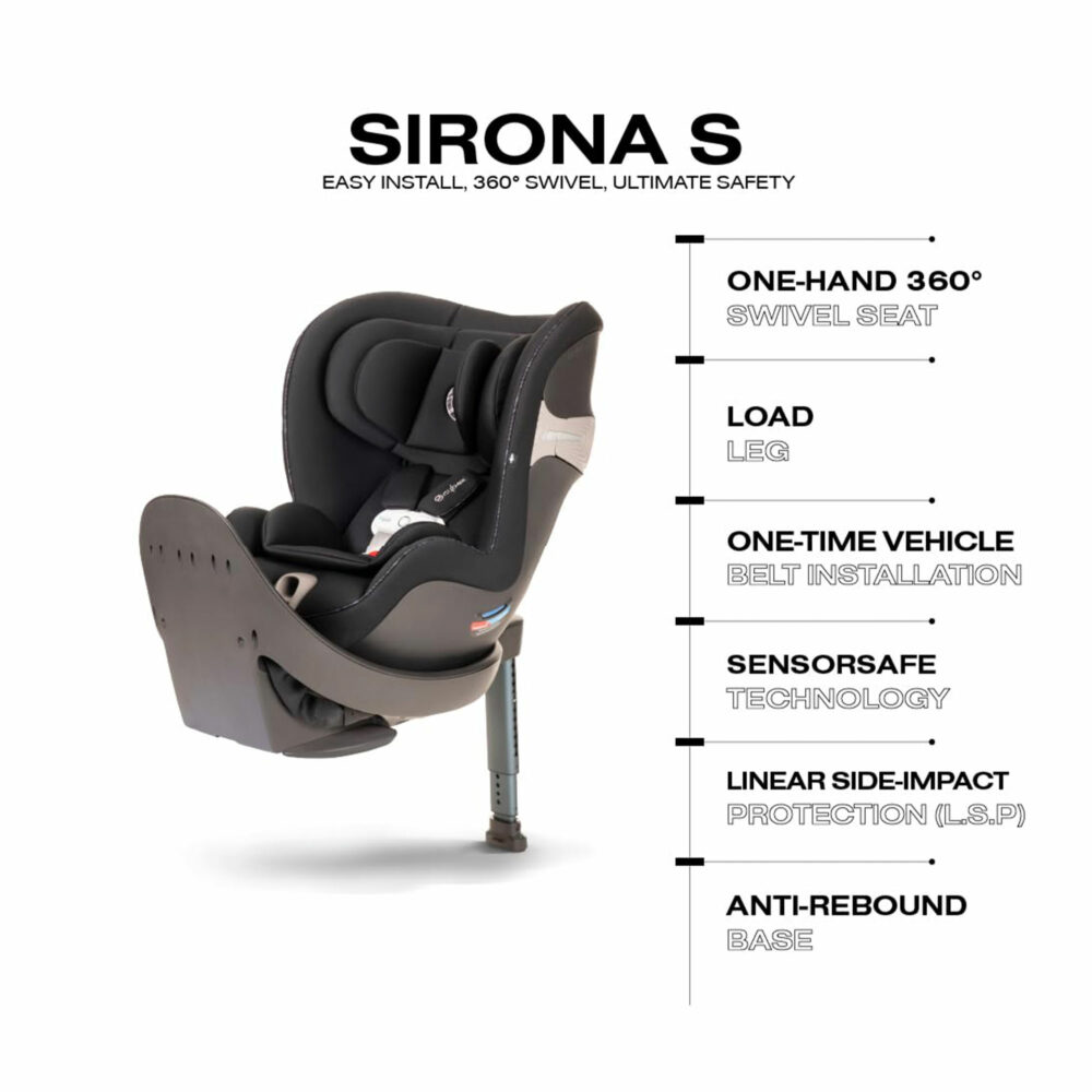 ASIENTO DE AUTO GIRATORIO 360° DE 0 MESES A 4 AÑOS MODELO SIRONA S CYBEX