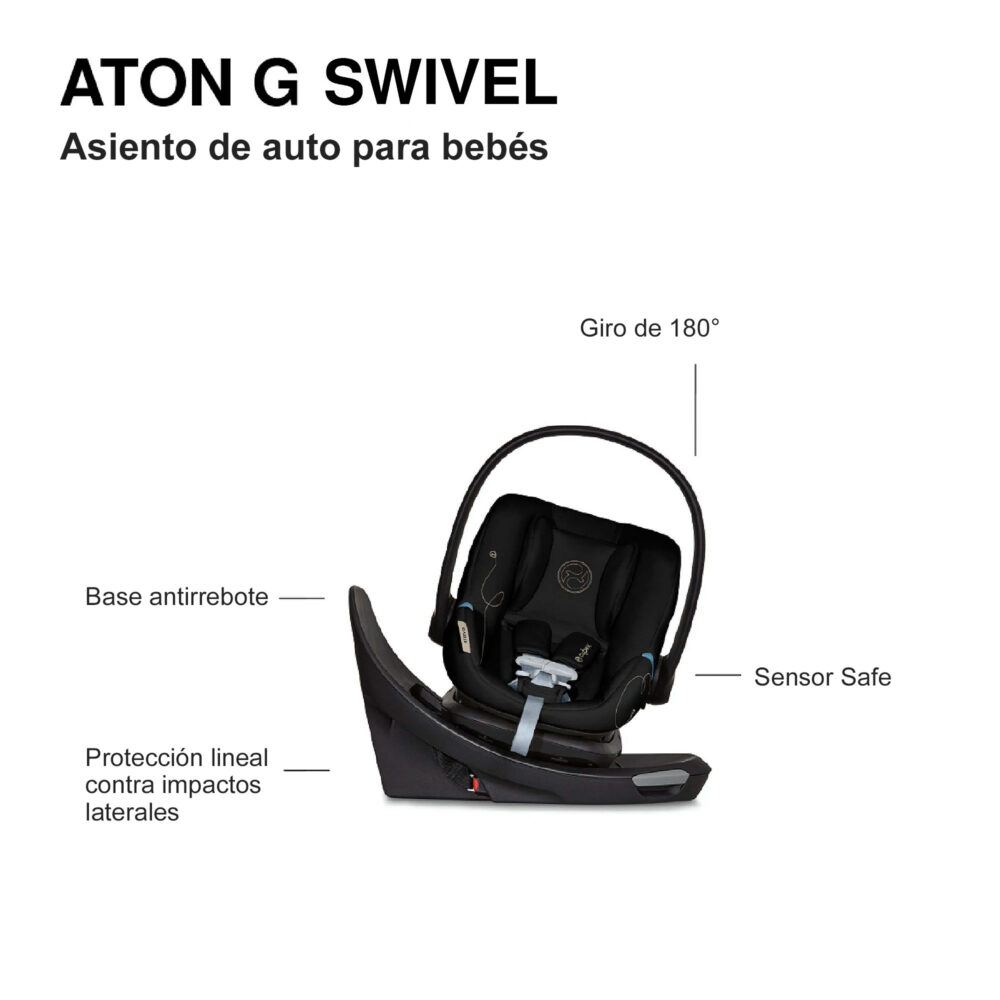 ASIENTO DE AUTO CON BASE DE 0 A 18 MESES MODELO ATON G CYBEX