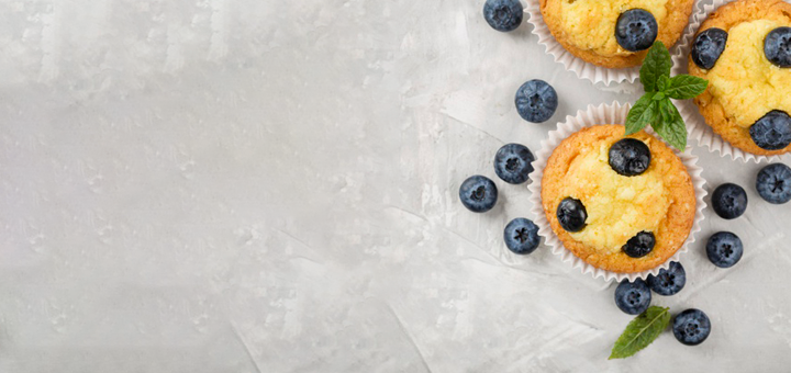 Muffins de Plátano y Arándanos