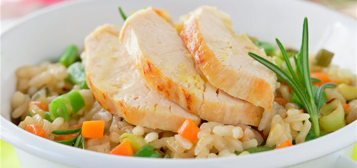 Arroz con Verduras y Pollo Al vapor