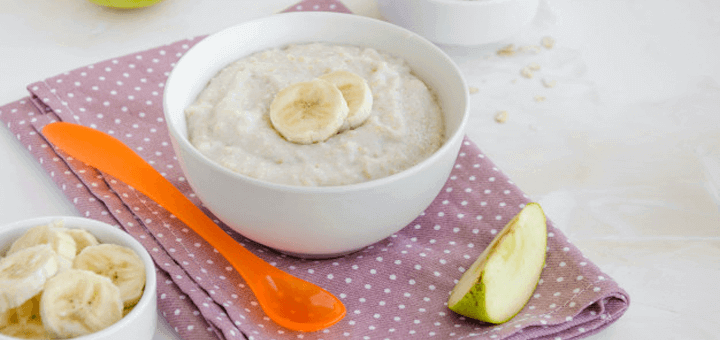 papilla pera platano avena