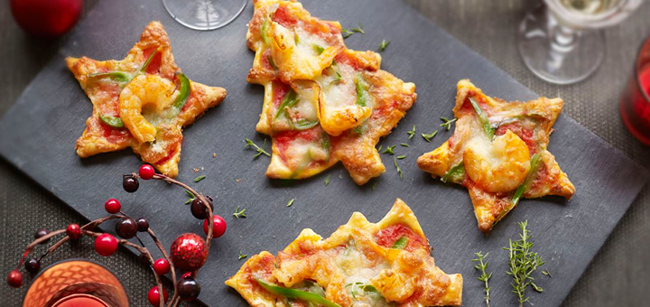 Mini Pizzas Navideñas