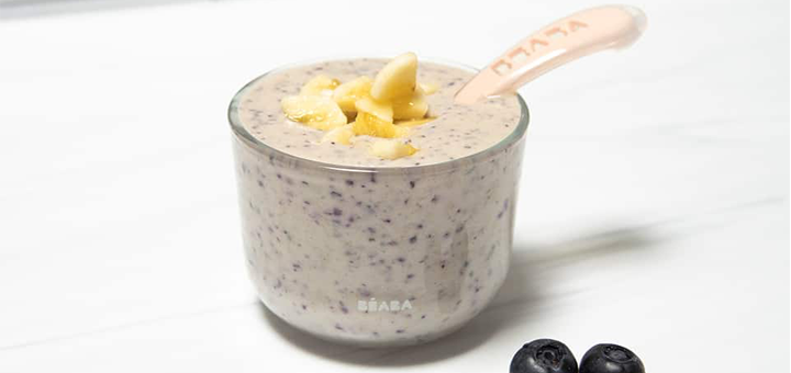 Puré de Arándanos y Plátano